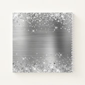 Glittery Silver Foil Bride & Groom Wedding Guest Notitieboek (Achterkant)