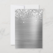 Glittery Silver Foil Elegant Calligraphy Save The Date (Achterkant)