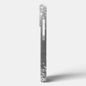 Glittery Silver Foil Elegant Monogram Case-Mate iPhone Case (Achterkant / Links)