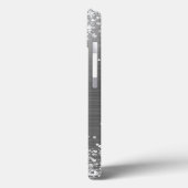 Glittery Silver Foil Elegant Monogram Case-Mate iPhone Case (Achterkant / Links)