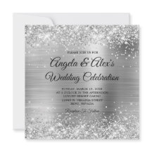 Glittery Silver Foil Elegant Wedding