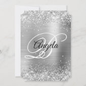 Glittery Silver Foil Fancy Monogram 30e verjaardag Kaart (Achterkant)