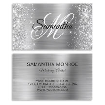 Glittery Silver Foil Fancy Monogram
