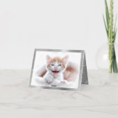 Glittery Silver Foil Foto voor de eerste kerst Feestdagen Kaart (Achterkant)