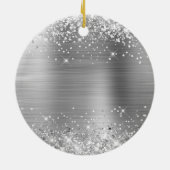 Glittery Silver Foil Graduation Keramisch Ornament (Achterkant)