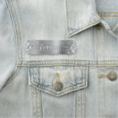 Glittery Silver Foil Handgeschreven script Naamplaatje (In situ)