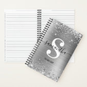 Glittery Silver Foil Handtekening Monogram voor li Notitieboek (Binnen)