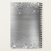 Glittery Silver Foil Handtekening Monogram voor li Notitieboek (Achterkant)