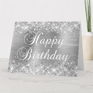 Glittery Silver Foil Happy Birthday uit de groep Kaart