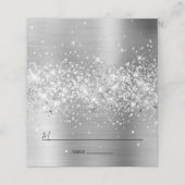 Glittery Silver Foil ingebrand Plaatskaartje (Buitenkant ongevouwen)