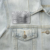 Glittery Silver Foil Logo Company Naamplaatje (In situ)