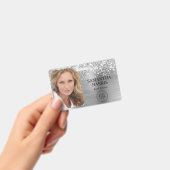 Glittery Silver Foil Logo en foto Badge (Handheld)