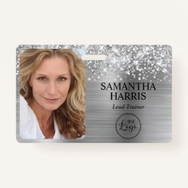 Glittery Silver Foil Logo en foto Badge