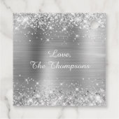 Glittery Silver Foil Merry-kerstcadeau Bedankjes Labels (Achterkant)