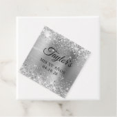 Glittery Silver Foil Mis XV Anos Bedankjes Labels (In situ)