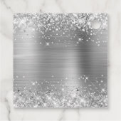 Glittery Silver Foil Mis XV Anos Bedankjes Labels (Achterkant)