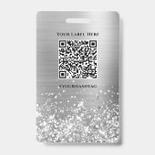 Glittery Silver Foil Modern 21st Birthday Badge (Achterkant)