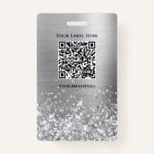 Glittery Silver Foil Modern 21st Birthday Badge (Achterkant)