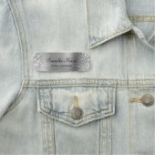 Glittery Silver Foil Naamplaatje (In situ)