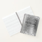 Glittery Silver Foil Ons Weddenschap Notitieboek (Binnen)