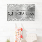 Glittery Silver Foil Quinceanera Alle Petten Welko Spandoek (Insitu)