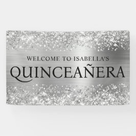 Glittery Silver Foil Quinceanera Alle Petten Welko Spandoek