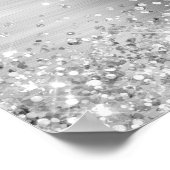 Glittery Silver Foil Quinceañera Welkom Poster (Hoek)