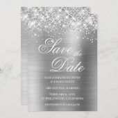 Glittery Silver Foil Sla de datum op Kaart (Voorkant / Achterkant)