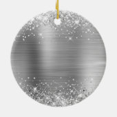 Glittery Silver Foil Sweet 16 Birthday Keramisch Ornament (Achterkant)