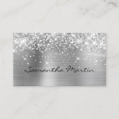 Glittery Silver Foil Visitekaartje (Voorkant)