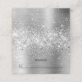 Glittery Silver Foil voorbehouden Plaatskaartje (Buitenkant ongevouwen)