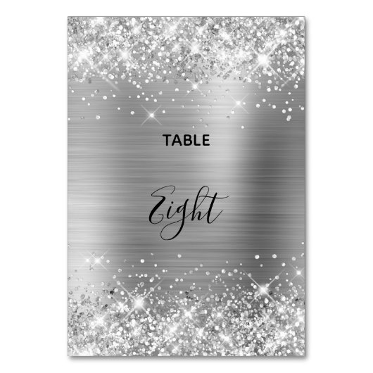 Glittery Silver Foil Wedding Kaart (Achterkant)
