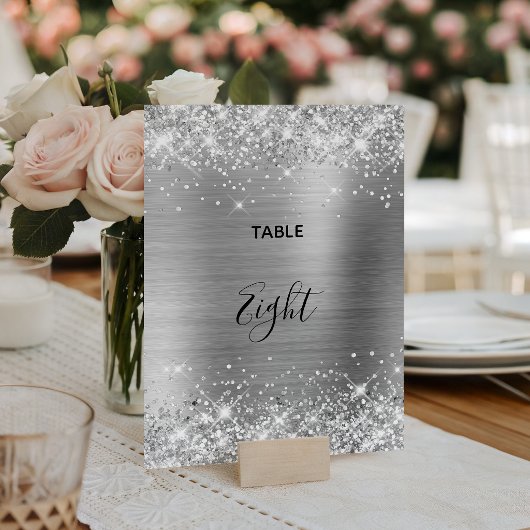Glittery Silver Foil Wedding Kaart