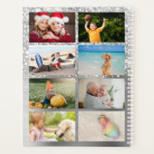 Glittery Silver Glam 14 Photo Collage Planner (Achterkant)