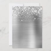 Glittery Silver Glam 30th Birthday Brush Script Kaart (Achterkant)
