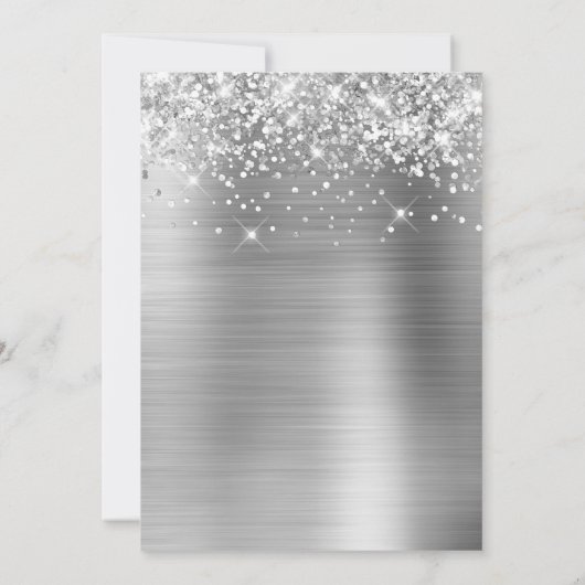 Glittery Silver Glam 30th Birthday Brush Script Kaart (Achterkant)