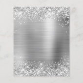 Glittery Silver Glam 40th Birthday Invite Flyer (Achterkant)