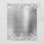 Glittery Silver Glam 50th Birthday Invite Flyer (Achterkant)