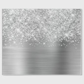 Glittery Silver Glam Cadeaupapier (Vlak)