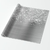 Glittery Silver Glam Cadeaupapier (Uitgerold)
