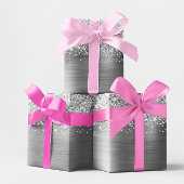 Glittery Silver Glam Cadeaupapier