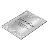Glittery Silver Glam Gradiënt Afstuderen Notitieboek (Linkerzijde)