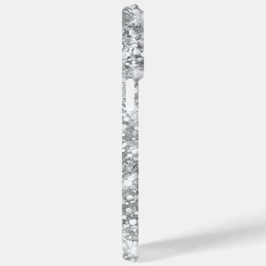 Glittery Silver Glam Modern Girly Signature Case-Mate iPhone Case (Achterkant / Rechts)