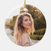 Glittery Silver Glam Name Foto Keramisch Ornament (Achterkant)