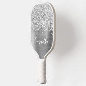 Glittery Silver Glam Name Pickleball Paddle (Links)