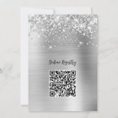 Glittery Silver Glam Online Registry Baby shower Kaart (Achterkant)