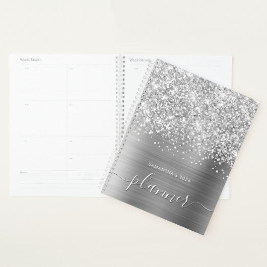 Glittery Silver Glam Planner (Display)