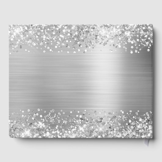 Glittery Silver Glam Wedding Gastenboek (Achterkant)