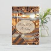 Glittery Silver & Gold Muzieknoten 35e verjaardag Kaart (Staand voorkant)
