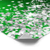 Glittery Silver Green Foil Bridal Shower Welcome Poster (Hoek)